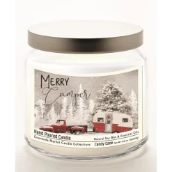 Courtside Market Merry Camper Infused Soy Candle In Glass Jar With Lid