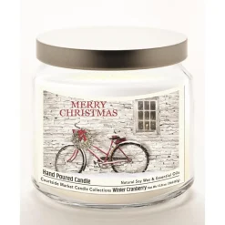 Courtside Market Merry Christmas Infused Soy Candle In Jar With Lid
