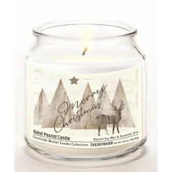 Courtside Market Merry Christmas Deer Infused Soy Candle In Glass Jar