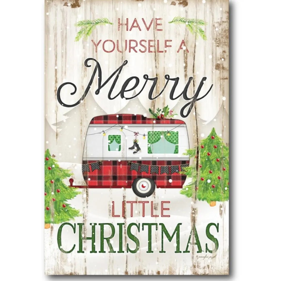 Courtside Market Merry Little Christmas Camper Canvas Wall Art