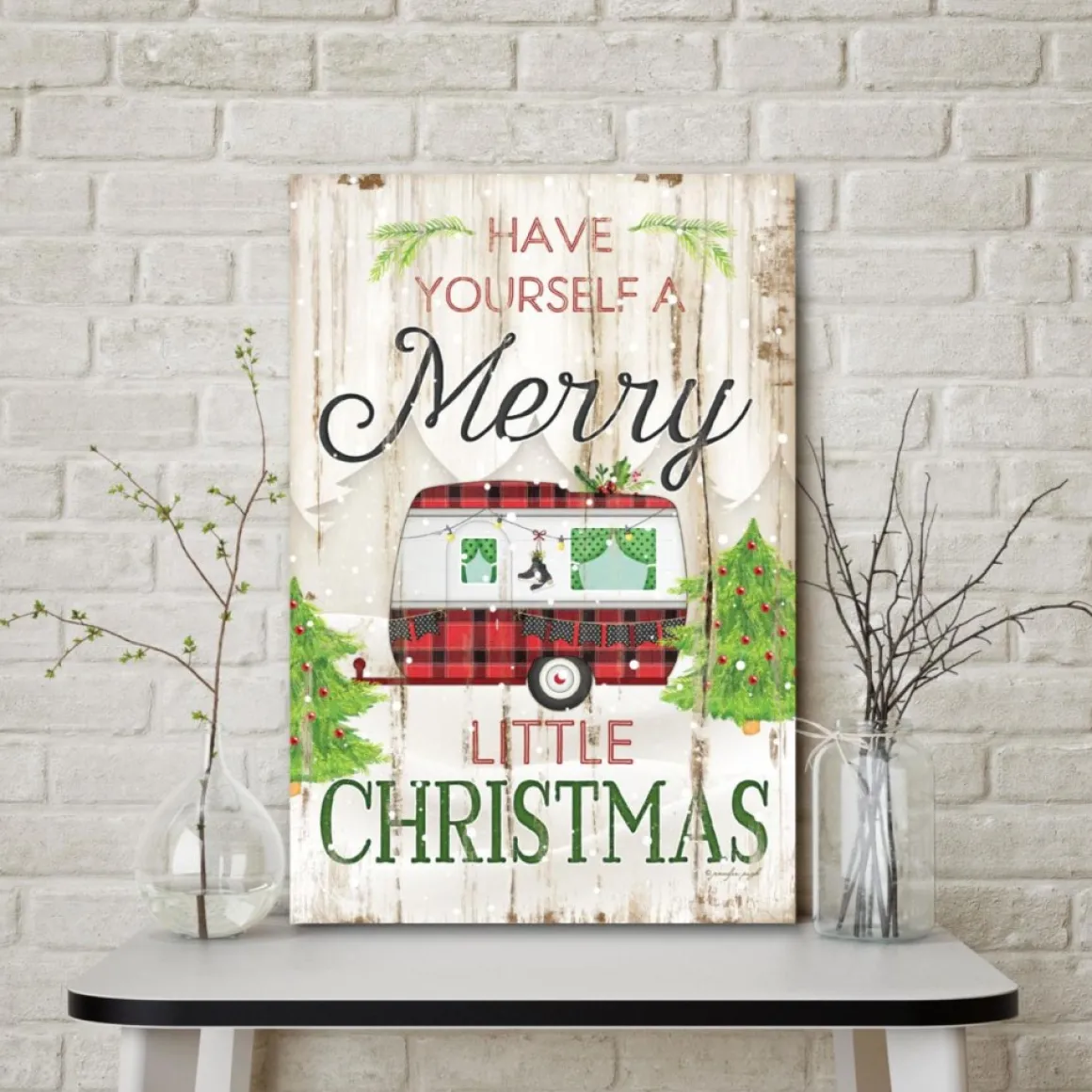 Courtside Market Merry Little Christmas Camper Canvas Wall Art