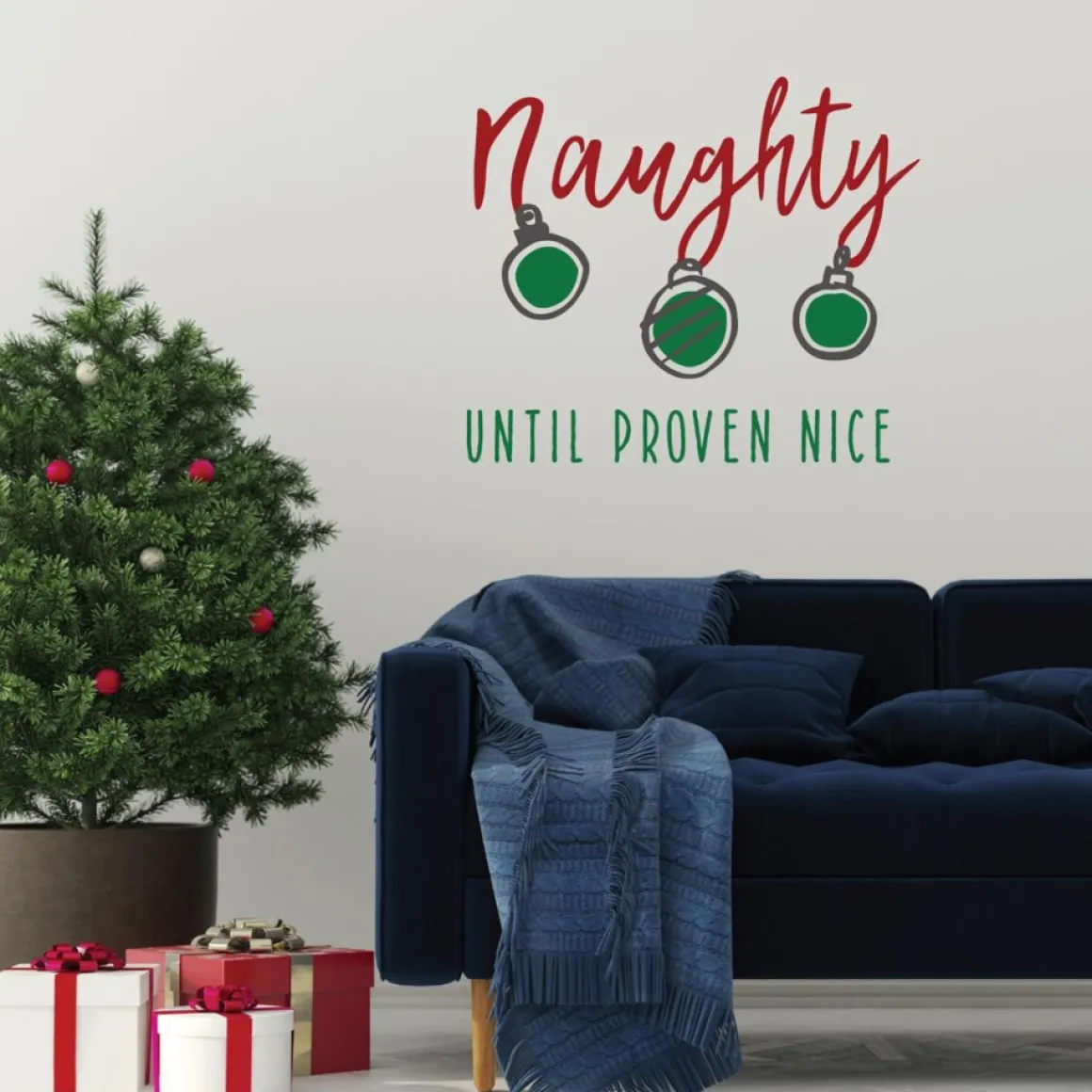 Courtside Market Naughty Until Proven Nice 24"X24" Decal Wall Art