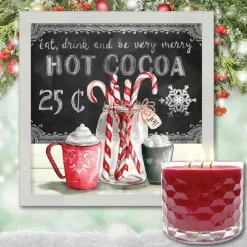 Courtside Market Peppermint Cocoa Artboard & 13.5 Oz. 3-Wick Candle
