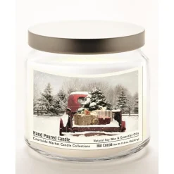Courtside Market Red Christmas Truck Soy Wax Candle With Silver Lid