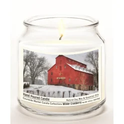 Courtside Market Snow At The Farm Infused Wax Candle With Silver Lid