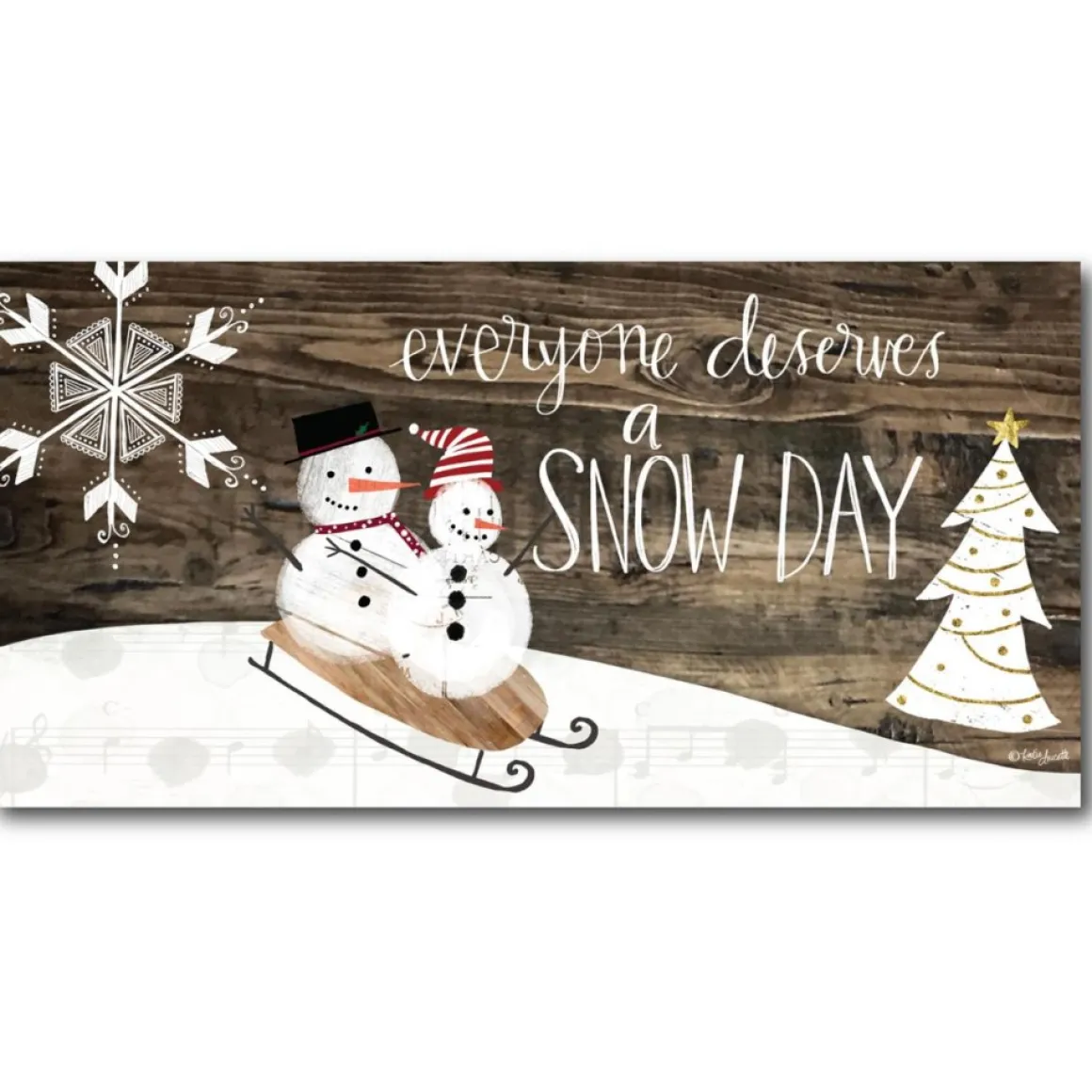 Courtside Market Snow Day 10.5" X 14" Wood Art
