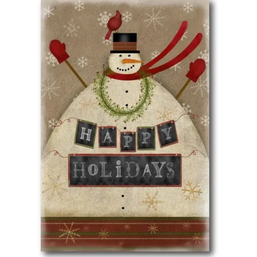 Courtside Market Snowman Happy Holidays Canvas Wall Art