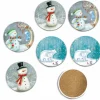 Courtside Market Snowman & Polar Bear 6-Piece Ceramic Coaster Set