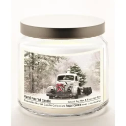 Courtside Market Snowy Christmas Truck Wax Candle With Silver Lid