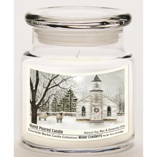 Courtside Market Soy Candle W/ Essential Oils + Lid - Christmas Chapel