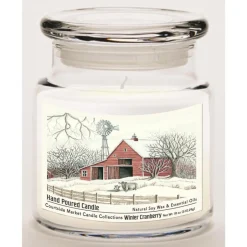 Courtside Market Soy Candle W/ Essential Oils + Lid-Winter Barn W/Mill