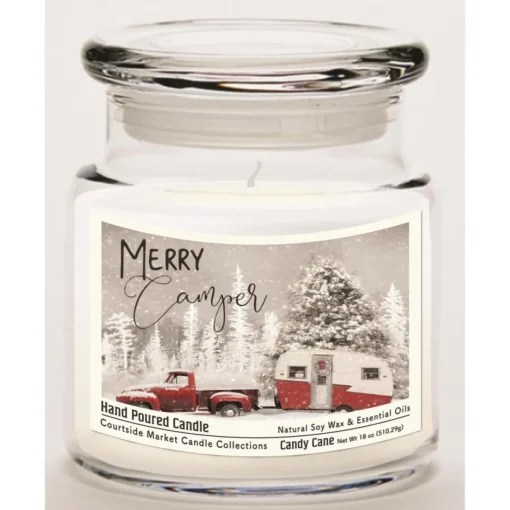 Courtside Market Soy Candle With Essential Oils + Lid - Merry Camper