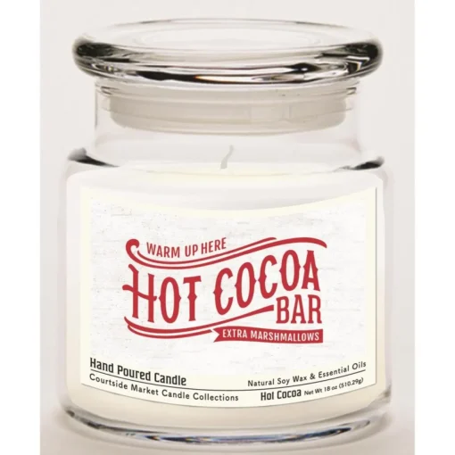 Courtside Market Soy Candle With Essential Oils + Lid - Hot Cocoa Bar