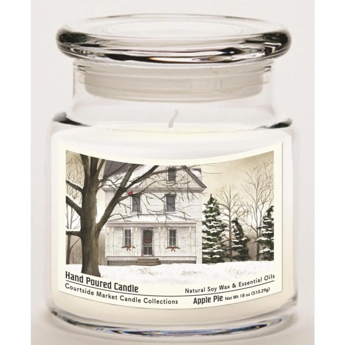 Courtside Market Soy Candle With Essential Oils + Lid- White Christmas