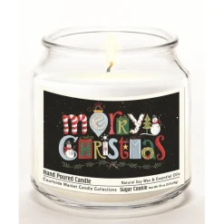 Courtside Market Soy Candle W/ Essential Oils + Lid-Merry Christmas