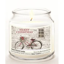 Courtside Market Soy Candle W/ Essential Oils + Lid - Merry Christmas