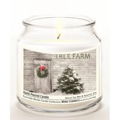 Courtside Market Soy Candle W/ Essential Oils + Glass Lid - Tree Farm