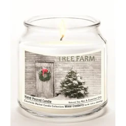 Courtside Market Tree Farm Infused Candle In Glass Jar W/ Silver Lid