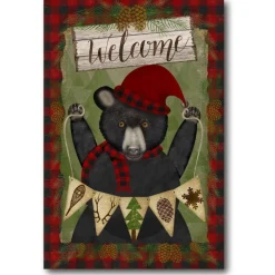 Courtside Market Welcome Bear Canvas Wall Art