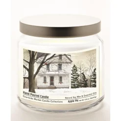 Courtside Market White Christmas Candle Glass Jar With Silver Lid