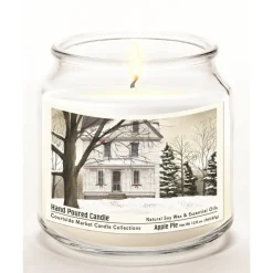 Courtside Market White Christmas Candle Glass Jar With Silver Lid