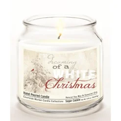 Courtside Market White Christmas Infused Wax Candle With Silver Lid