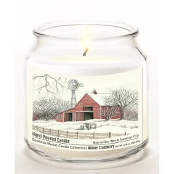 Courtside Market Winter Barn With Mill Infused Wax Candle In Glass Jar