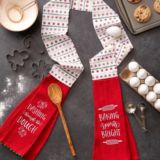 Design Imports Christmas Baking Kitchen Towel Scarf
