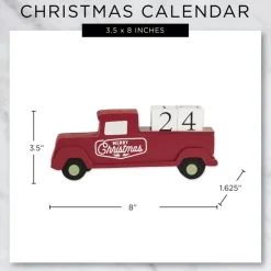 Design Imports Christmas Tree Truck Tabletop Block Calendar