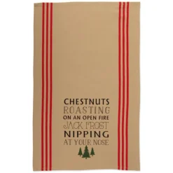 Design Imports Holiday Stag Christmas Print Kitchen Towel Set Of 3