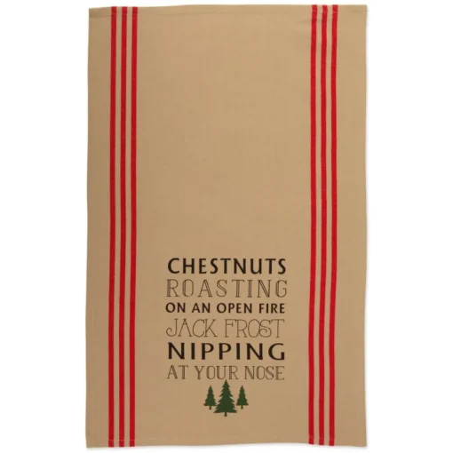 Design Imports Holiday Stag Christmas Print Kitchen Towel Set Of 3