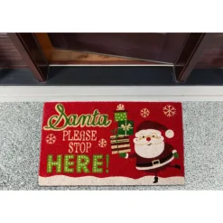 Design Imports Santa Please Stop Here! Doormat