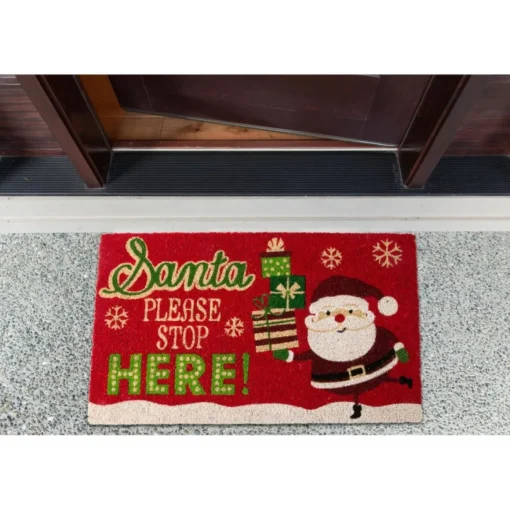 Design Imports Santa Please Stop Here! Doormat