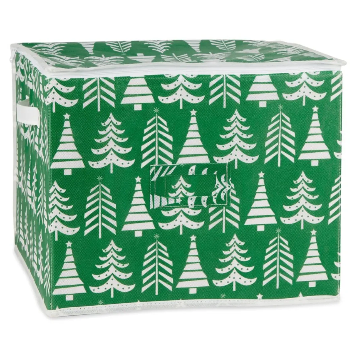Design Imports Triple Christmas Tree Print Ornament Storage Bin, Large