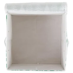 Design Imports Triple Christmas Tree Print Ornament Storage Bin, Large