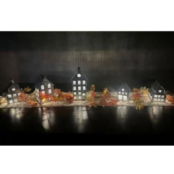 Emryn House 5Pc Farmhouse Village Set With String Lights