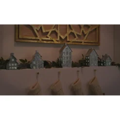 Emryn House 5Pc Farmhouse Village Set With String Lights