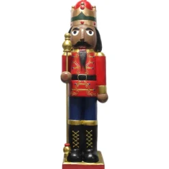 Fraser Hill Farm 48" African American Nutcracker Holding Staff Figure