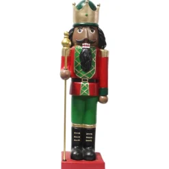 Fraser Hill Farm 32" African American Nutcracker Hold Staff Figurine