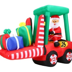 Fraser Hill Farm 6 Ft. Pre-Lit Inflatable Santa In Fork Lift