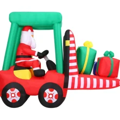 Fraser Hill Farm 6 Ft. Pre-Lit Inflatable Santa In Fork Lift