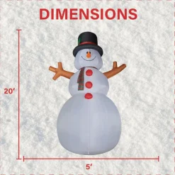 Fraser Hill Farm 20' Jolly Snowman Inflatable W Rgb Lights And Bag