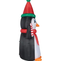 Fraser Hill Farm 10' Penguin & Candy Inflatable With Rgb Lights & Bag