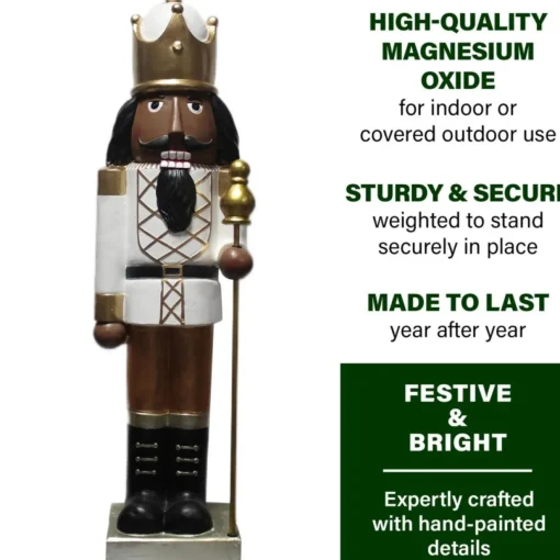 Fraser Hill Farm 48"African American Nutcracker Holding Staff Figurine