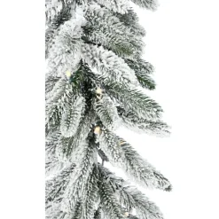 Fraser Hill Farm 9-Ft. Icy Frost Snow Flocked Garland W/ White Lights