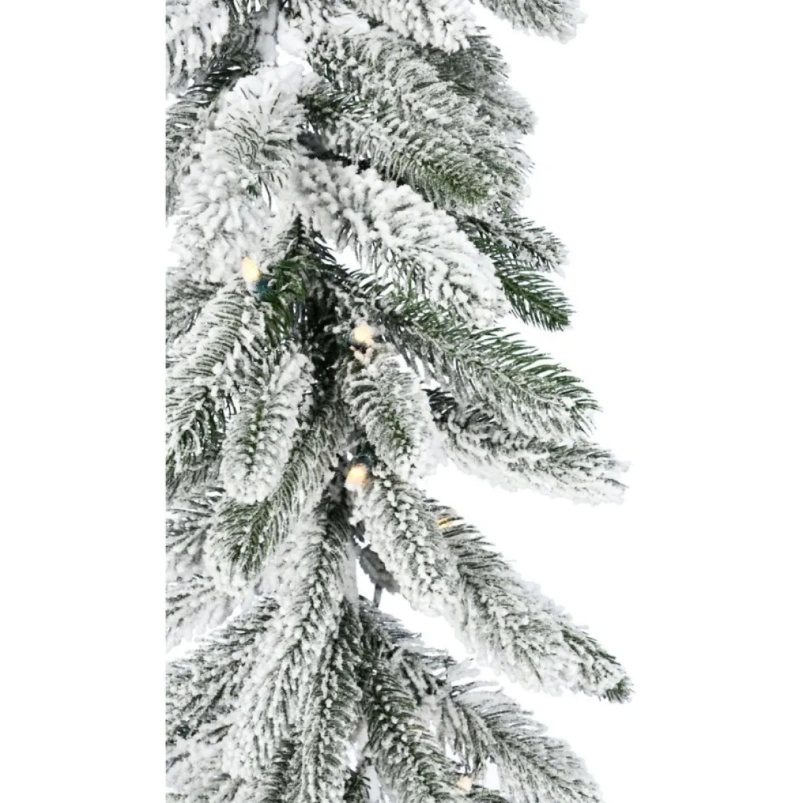Fraser Hill Farm 9-Ft. Icy Frost Snow Flocked Garland W/ White Lights