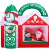 Fraser Hill Farm 7-Ft. Pre-Lit Inflatable Santa's Workshop