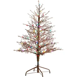 4' Frosted Berry Twig Christmas Tree With 100 Lights