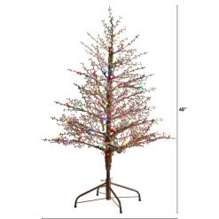 4' Frosted Berry Twig Christmas Tree With 100 Lights