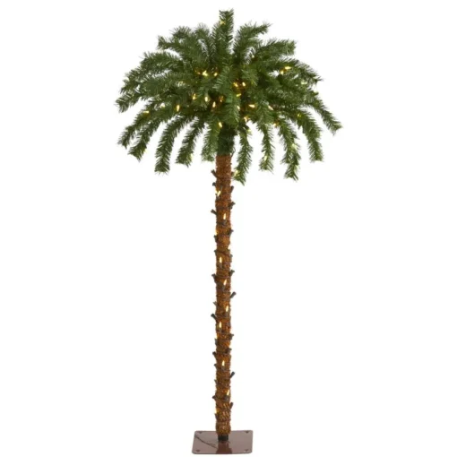 4 Ft. Christmas Palm Artificial Tree With 150 Warm White Led Lights